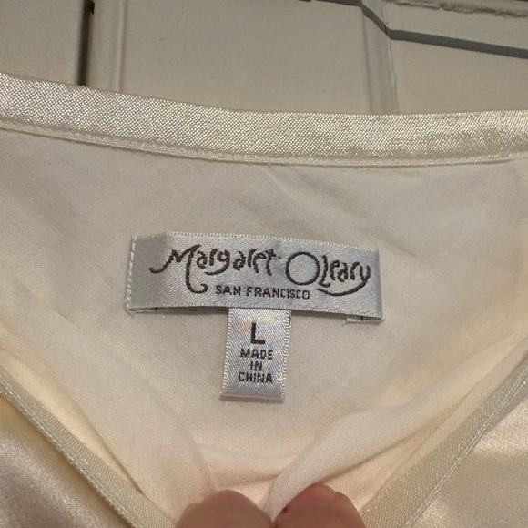 Margaret O'Leary Silk Cream Midi Skirt - Picture 3 of 4